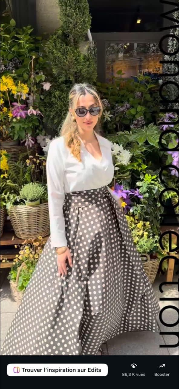 Jupe  évasée a petit point taille 42/44, Naturel, Noir, taille XL, Neuf avec étiquette — occasion à Oran