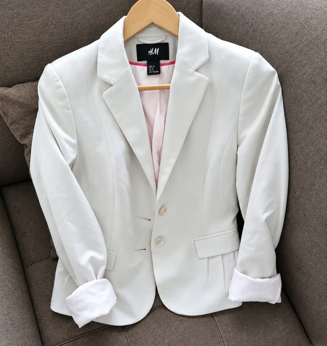 Blazer classique H&M, H&M, Blanc, taille M, Neuf sans étiquette — occasion à Oran