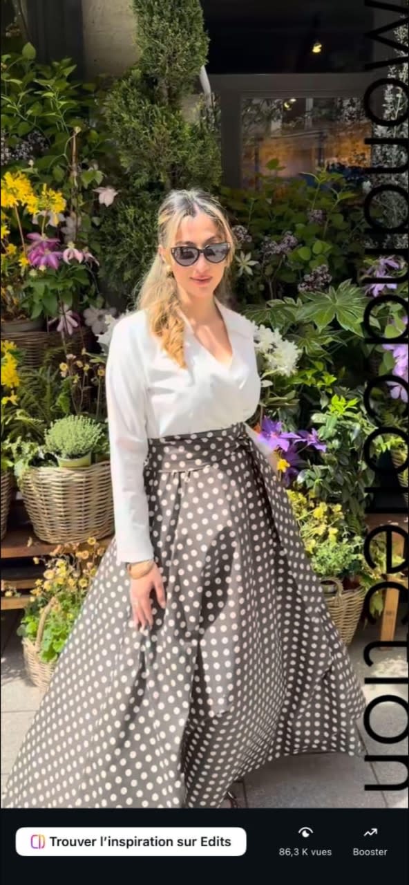 Jupe  évasée a petit point taille 42/44, Naturel, Noir, taille XL, Neuf avec étiquette — occasion à Oran