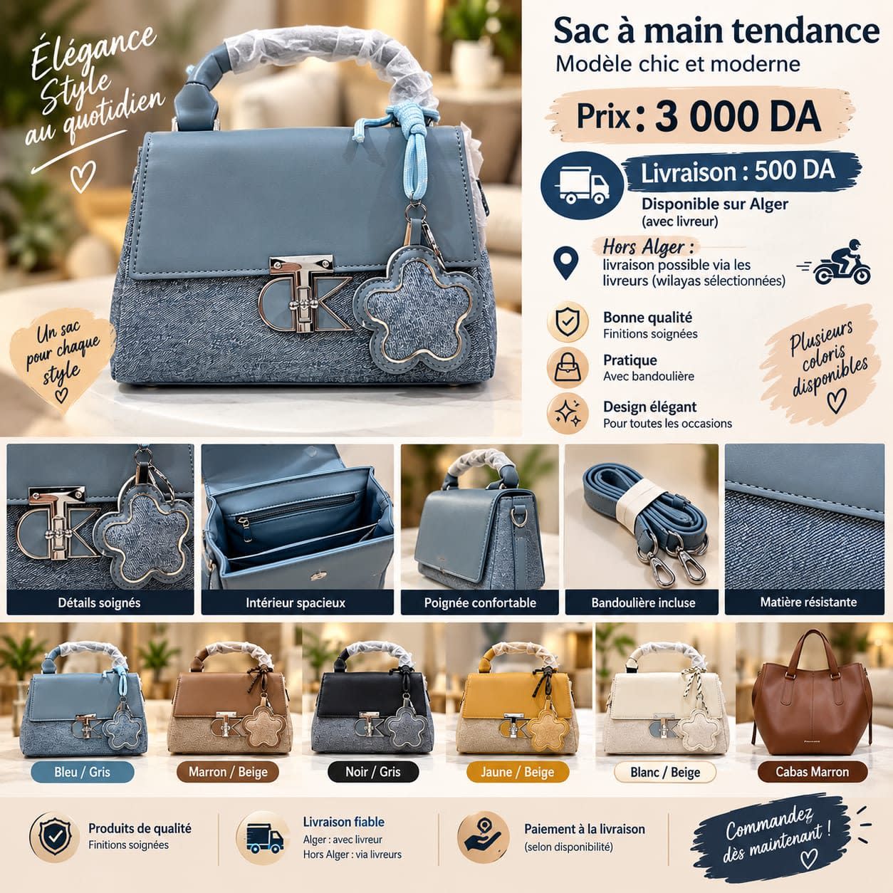 SAC A MAIN POUR FEMME, Calvin Klein, N, taille S, Neuf avec étiquette — occasion à Dely Ibrahim