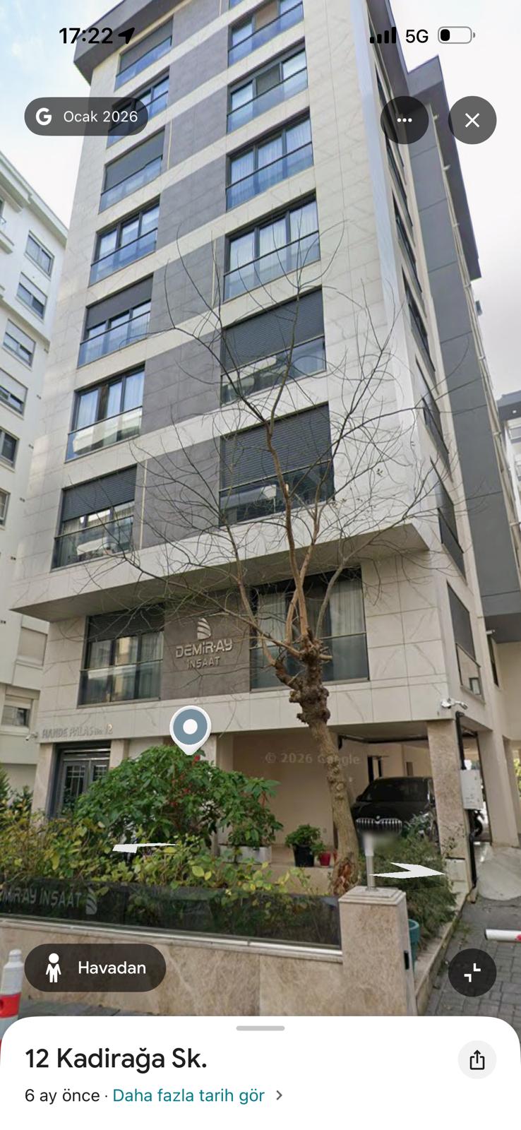 Göztepe Caddebostan mahallesi kadirağa Sokak no 12 hande palas apartmanı