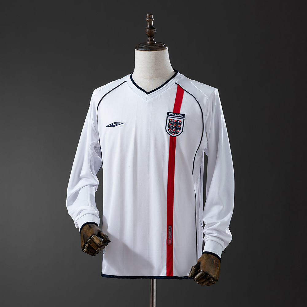 Camisa Manga Longa Inglaterra Titular Retrô | Copa 2002