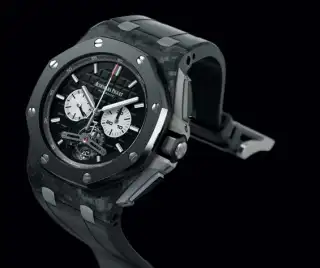 Der Royal Oak Offshore Selfwinding Tourbillon Chronograph der Manufaktur Audemars Piguet (209.800 Euro)