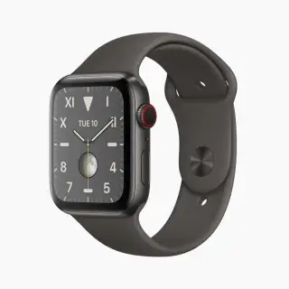 Apple Watch Series 5 mit einem Gehäuse aus schwarz DLC-beschichtetem Titangehäuse