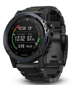 Garmin: Descent Mk1 mit Lünette und Armband in Titan