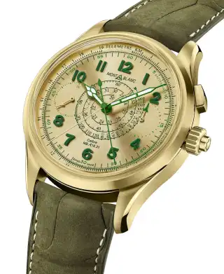 Montblanc: 1858 Split Second Chronograph LE18 in Lime Gold