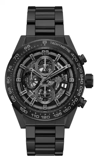 TAG Heuer: Carrera Heuer 01 Full Black Matt CeramicTAG Heuer: Carrera Heuer 01 Full Black Matt Ceramic