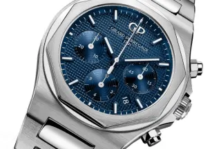 Girard-Perregaux: Laureato Chronograph in 42 Millimeter Edelstahl mit blauem Zifferblatt