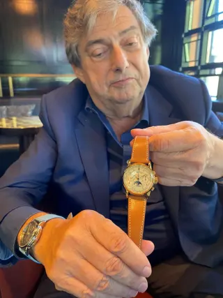 Patrick Getreide mit seinem Patek Philippe Einzelstück Ref. 2499 mit Champagnerzifferblatt