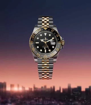 Rolex: Oyster Perpetual GMT-Master II in Bicolor mit schwarz-grauer Lünette