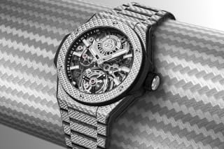 Hublot Big Bang Integrated Tourbillon Automatic Full Texalium-Carbon, Uhr-Schwarz-Weiß