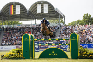 ROLEX TESTIMONEE DANIEL DEUSSER RIDING KILLER QUEEN VDM SECOND IN THE ROLEX GRAND PRIX AT CHIO AACHEN 2023