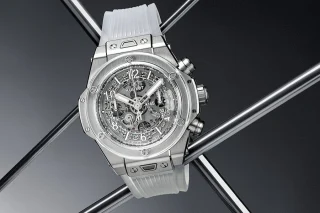 Hublot Big Bang Unico Bucherer Exclusive Titanium mit weissem Kautschukband