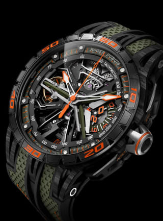 Die Uhr zum neuen Supersportwagen Lamborghini Revuelto: Roger Dubuis Excalibur Spider Flyback Chronograph Revuelto