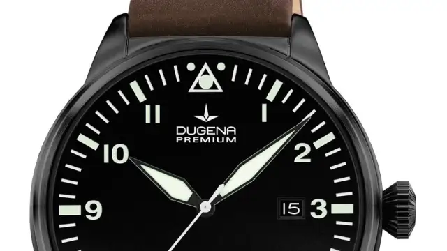 Dugena Premium: Kappa Airtrip schwarz beschichtet mit braunem Lederband