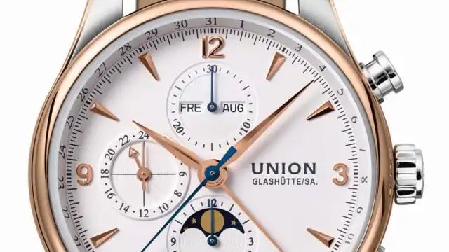 Union Glashütte: Bicolorvariante des Belisar Chronograph Mondphase