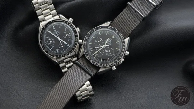 Omega Speedmaster Reduced (links) vs. Omega Speedmaster Professional Moonwatch (rechts)