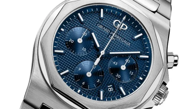 Girard-Perregaux: Laureato Chronograph in 42 Millimeter Edelstahl mit blauem Zifferblatt