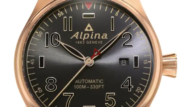 Alpina: Startimer Pilot Automatic Shadow Line mit roségoldplattiertem Gehäuse
