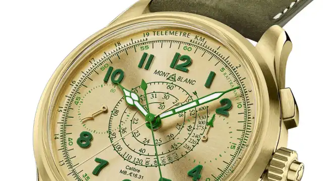 Montblanc: 1858 Split Second Chronograph LE18 in Lime Gold