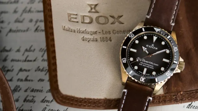 Edox: Skydiver Military Bronze Limited Edition