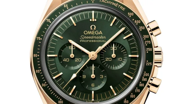 Omega Speedmaster Moonwatch Moonshine-Gold mit grün PVD-beschichtetem Zifferblatt