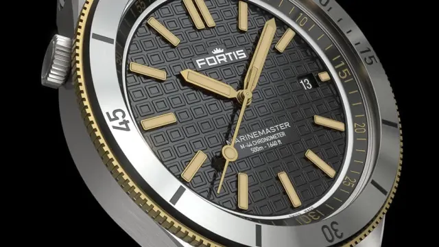 Fortis: Marinemaster M-44 Black Resin Gold