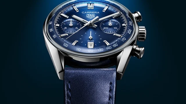 TAG Heuer Carrera Chronograph "Glassbox" in Blau, Uhr