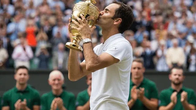 Rolex Testimonee Roger Federer Wimbledon Trophy in 2017