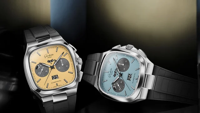 Glashütte Original Seventies Chronograph Panoramadatum „Golden Bay“ und „Ocean Breeze“