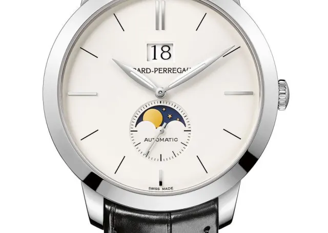 Girard-Perregaux: 1966 Großdatum und Mondphasenanzeige, Weißgold