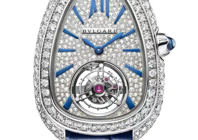 Bulgari: Serpenti Seduttori Tourbillon in Weißgold besetzt mit 299 Diamanten