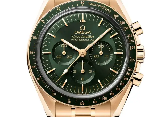 Omega Speedmaster Moonwatch Moonshine-Gold mit grün PVD-beschichtetem Zifferblatt