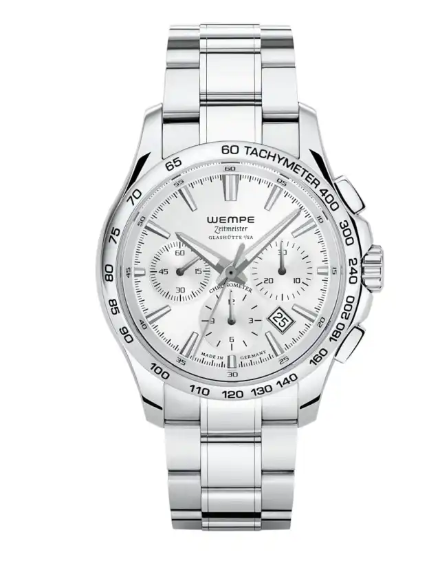 Wempe Zeitmeister: Sport Chronograph mit silbernem Zifferblatt