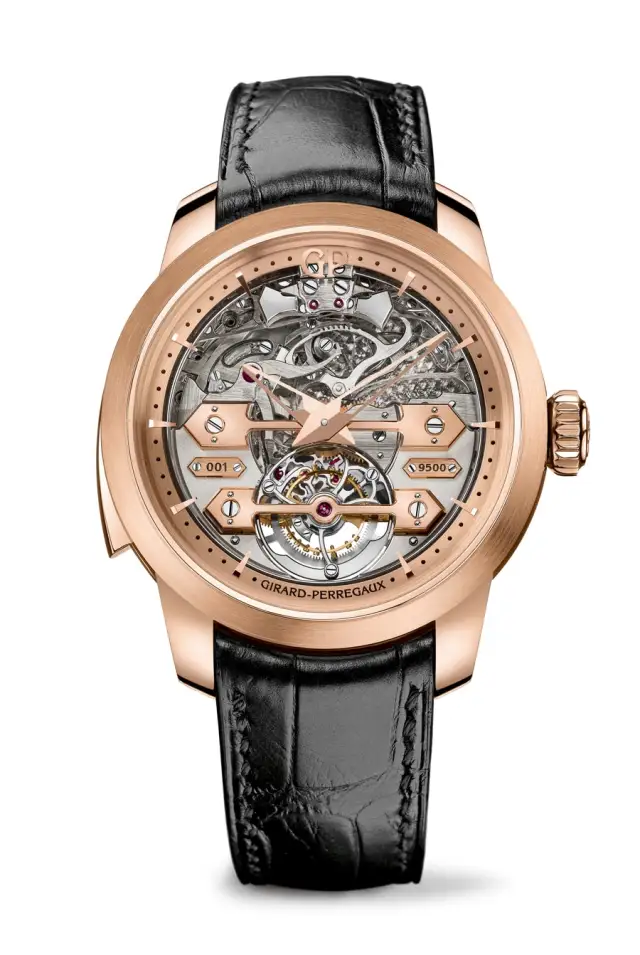 Girard-Perregaux: Minutenrepetition Tourbillon mit Goldbrücken, Frontaufnahme