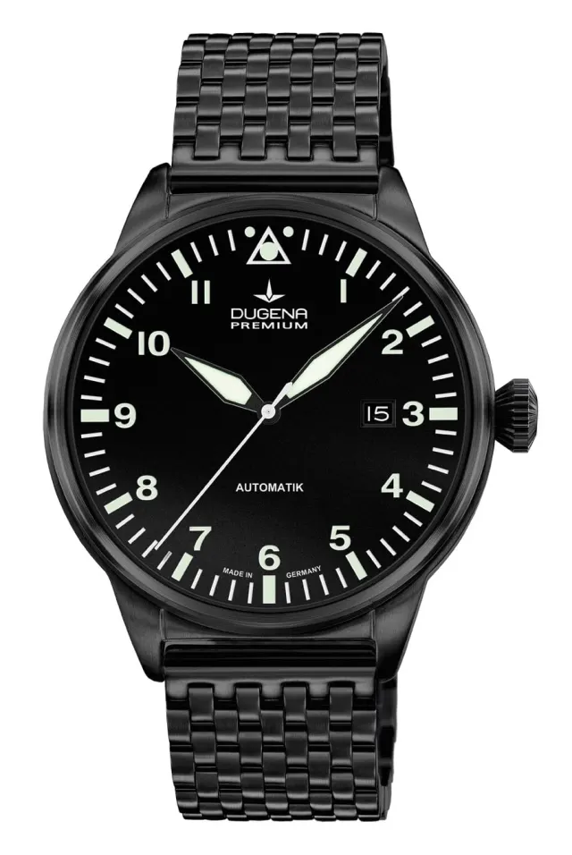 Dugena Premium: Kappa Airtrip schwarz beschichtet mit schwarz beschichtetem Metallband