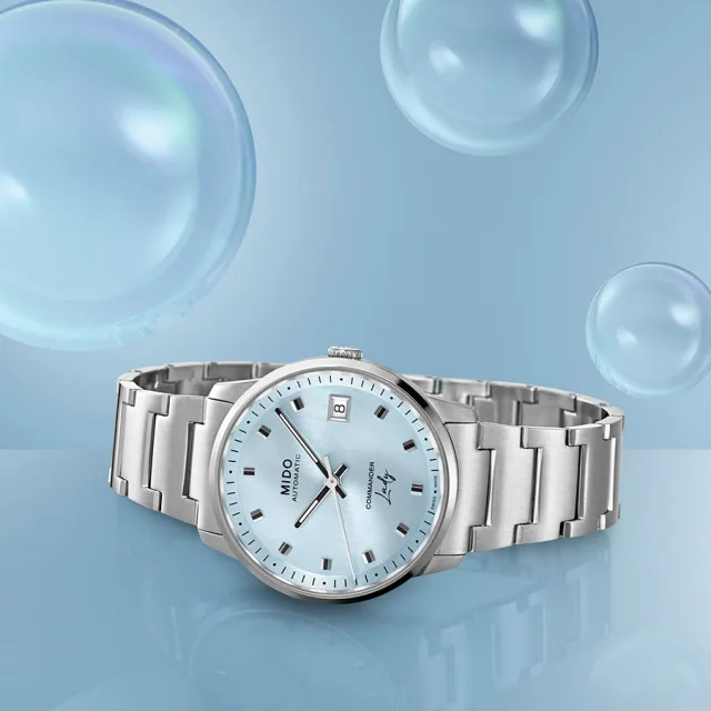 Himmelblaue Harmonie die Mido Commander Lady Blue WatchTime