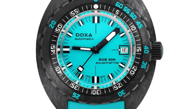Doxa: Sub 300 Carbon COSC Aquamarine Türkis