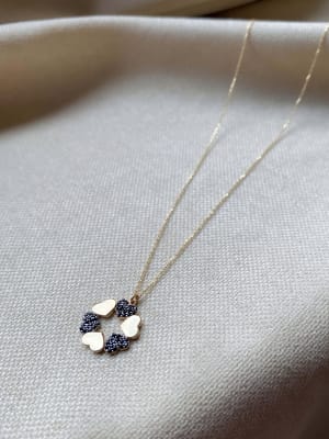 Złoty naszyjnik 585 KÓŁKO SERDUSZKA - miniatura 2