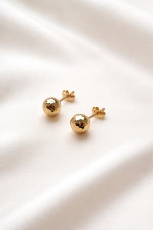 Złote kolczyki 585 KULKI DIAMENTOWANE - miniatura 1