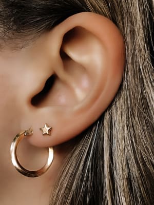 Złote kolczyki 585 KÓŁKA - miniatura 2