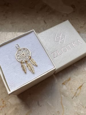 Złota zawieszka próba 585 ŁAPACZ SNÓW - miniatura 3