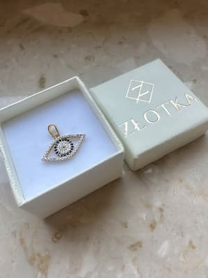 Złota zawieszka próba 585 OKO CYRKONIE - miniatura 3