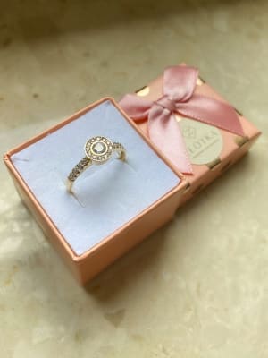 Złoty pierścionek 585 DUŻA CYRKONIA - miniatura 5