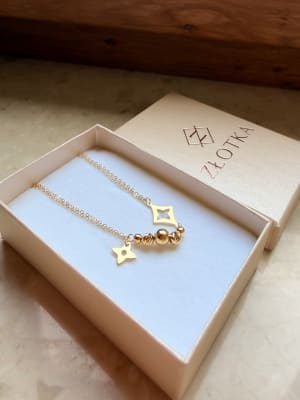 Złota bransoletka 585 CELEBRYTKA Z KWIATUSZKIEM - miniatura 3
