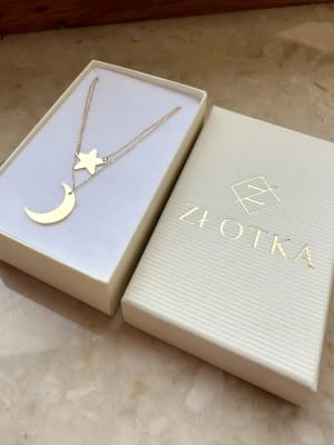 Złoty naszyjnik 585 KSIĘŻYC I GWIAZDKA - miniatura 2