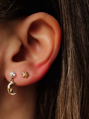 Złote kolczyki 585 WISZĄCE KSIĘŻYCE - miniatura 2