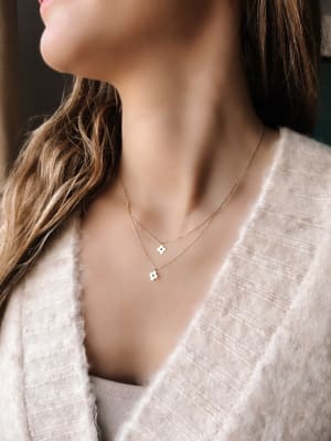 Złoty naszyjnik 585 NASZYJNIK KWIATUSZKI - miniatura 2