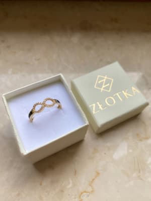 Złoty pierścionek 585 NIESKOŃCZONOŚĆ - miniatura 4