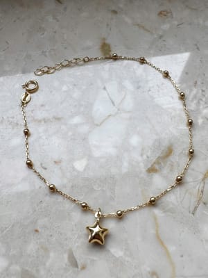 Złota bransoletka 585 GWIAZDKA WISZĄCA - miniatura 1